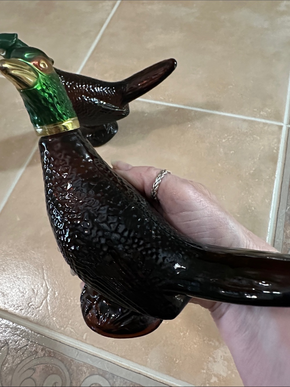 VTG 2 Avon Green-Headed and Brown Pheasant Figurine Pair - Picture 3 of 11